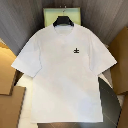 2026 New T-shirt with Printed Small Label, Heavy Cotton, Suitable for Both Men and Women, Loose Street Short-sleeved Top