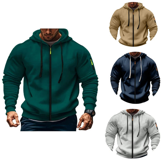 Jacket 2025 Autumn/Winter Men's Hoodie Multi color Hoodie Zipper Collar Casual Running Fitness Trendy Cool Fashion Top